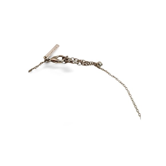 Brilliant Silver Tone Initial "R" White Topaz Pendant Chain Necklace JW1535 - Picture 3 of 5